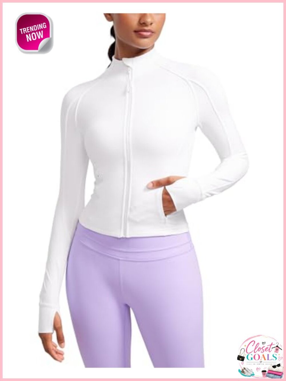 Butterluxe Waist Length Slim Fit Cropped Active Jacket Thumbholes
